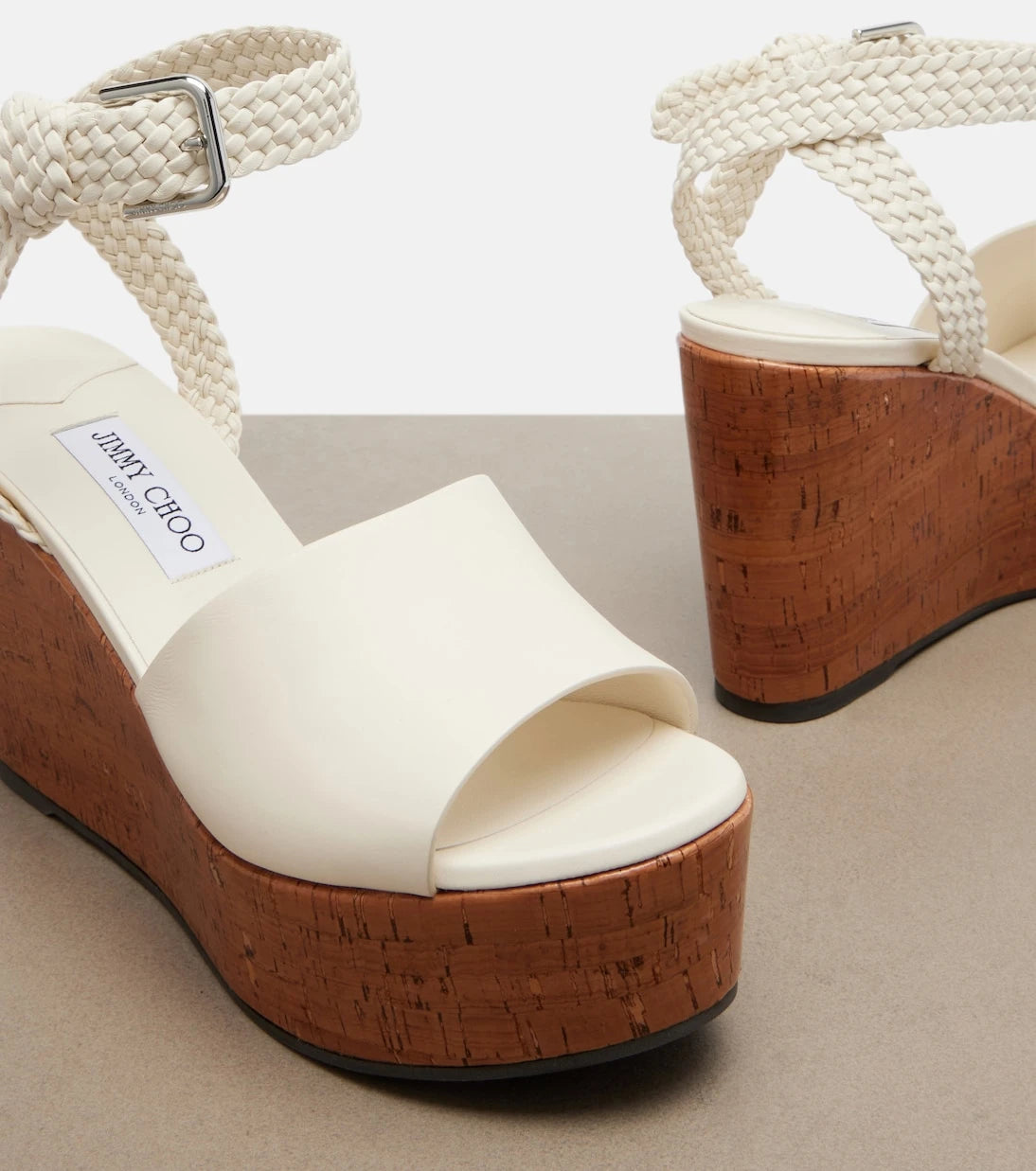 Jimmy Choo - Jory leather wedge sandals
