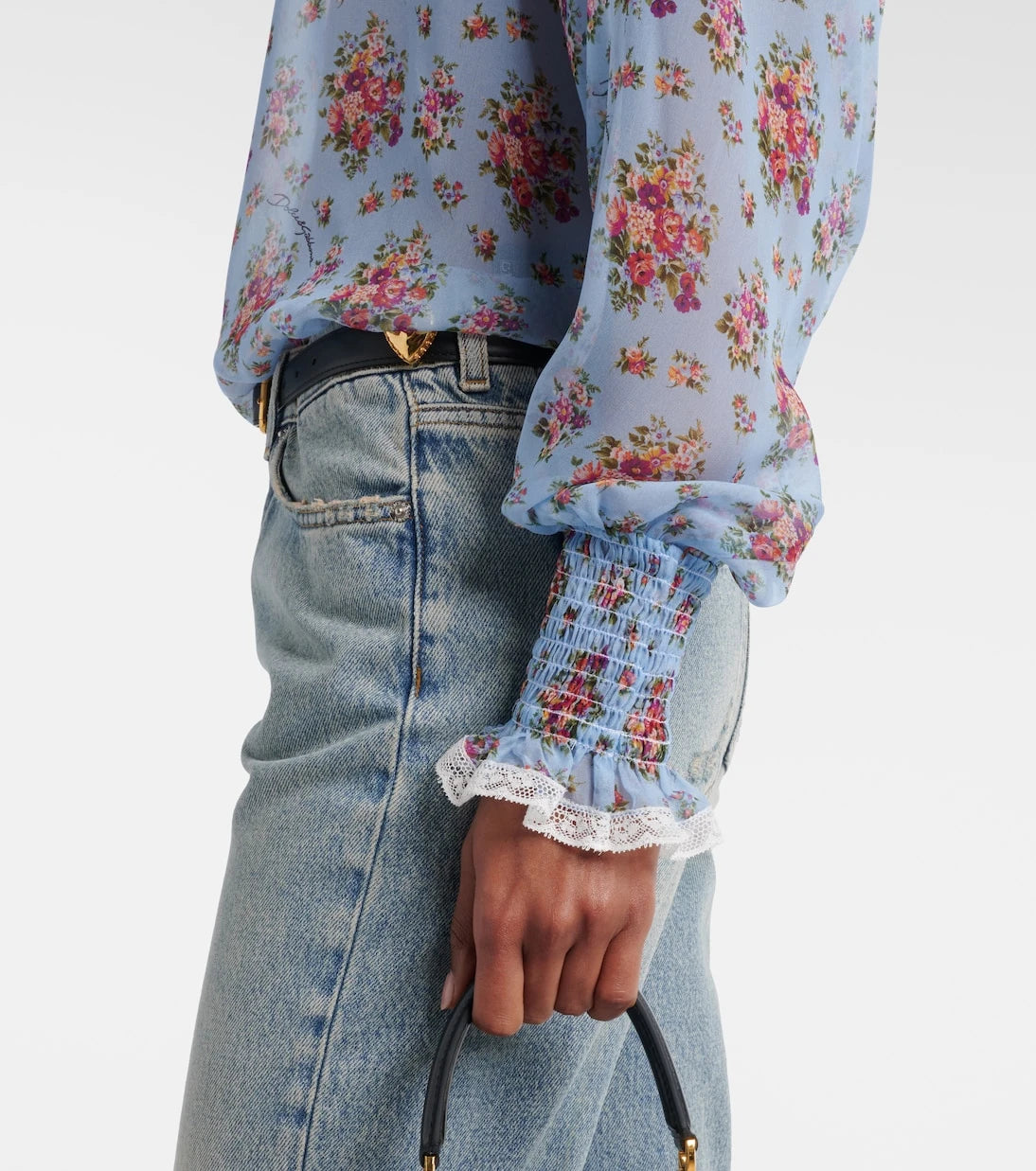 Dolce&Gabbana - Floral ruffled silk and cotton blouse