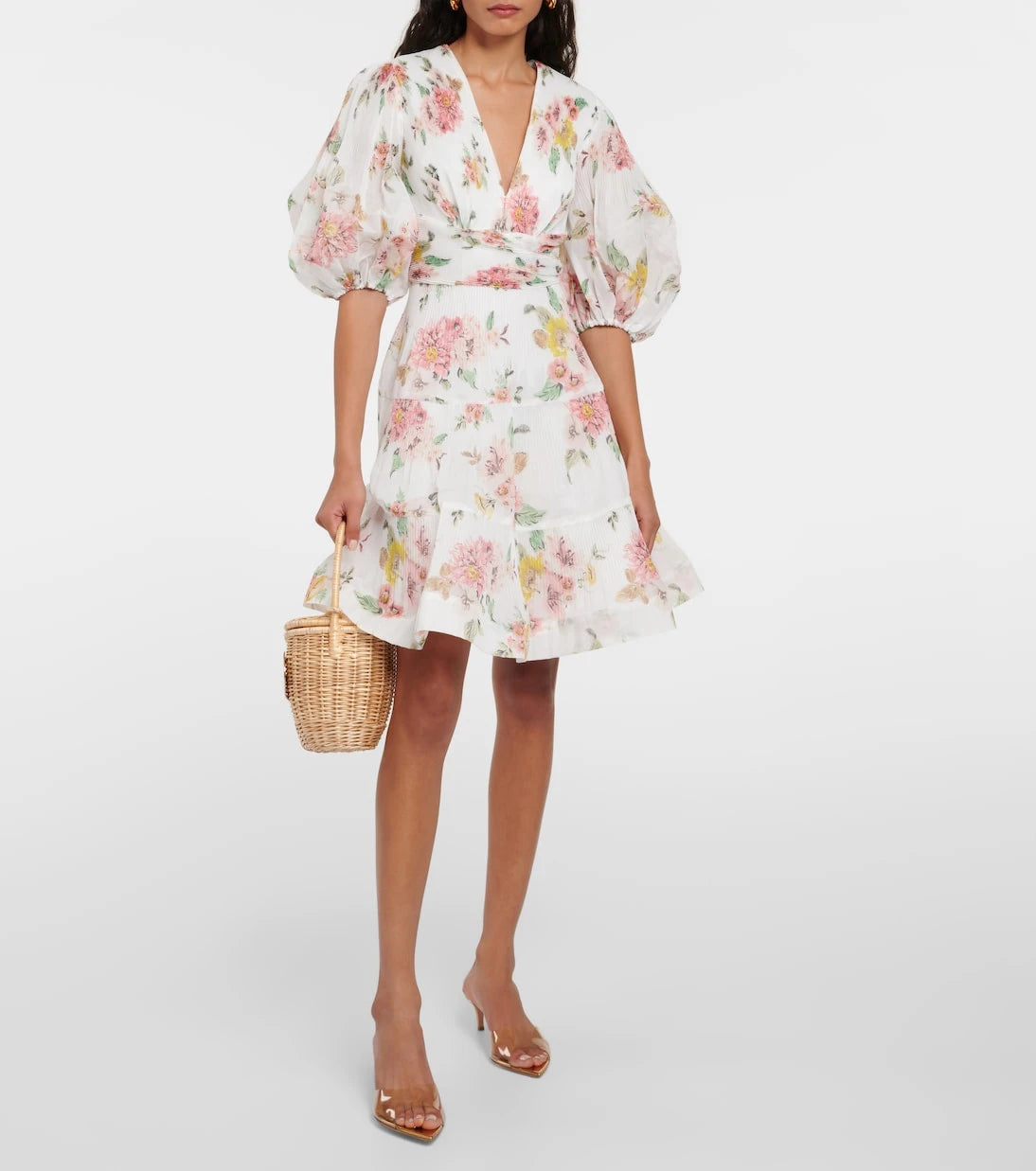 Zimmermann - Floral pleated minidress