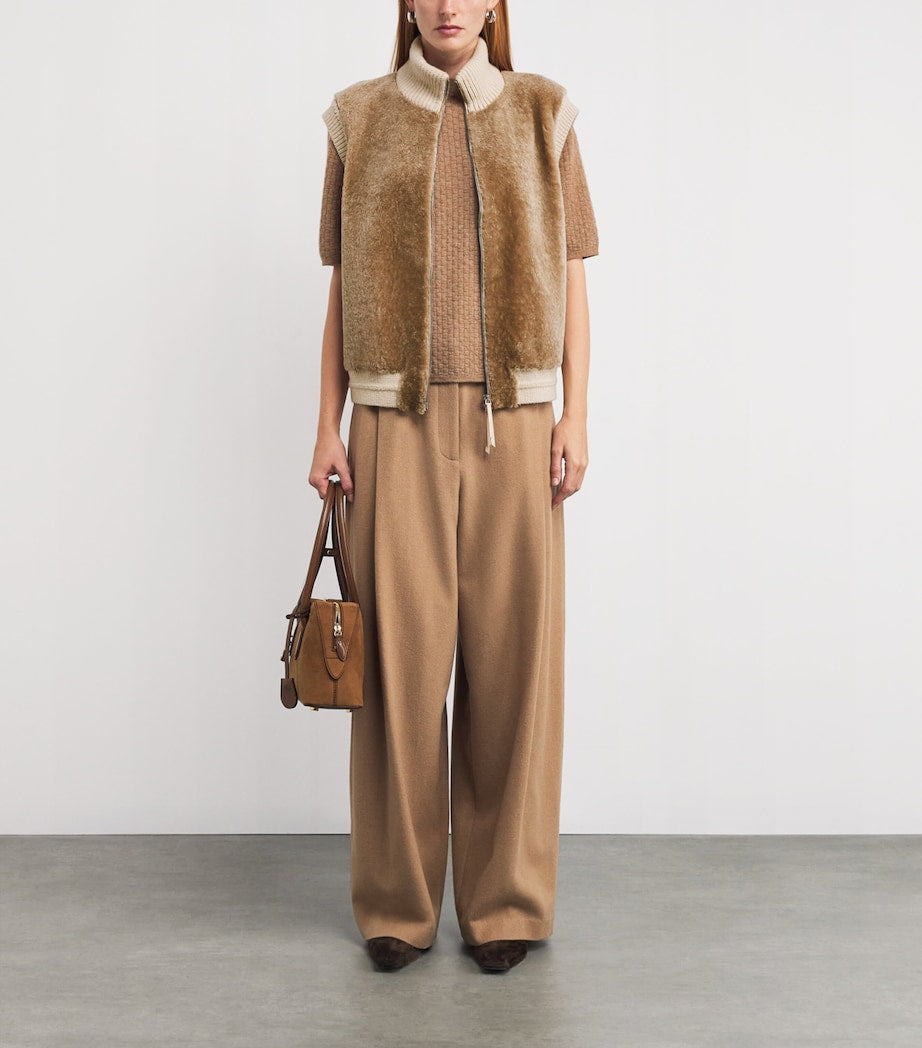 Merino Wool-Cashmere Knitted Padded Gilet