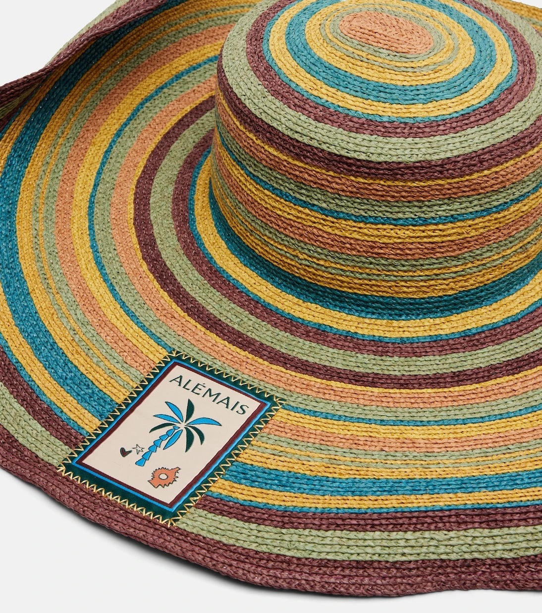 Alémais - Dusk striped raffia sun hat