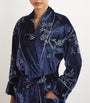 Velvet Embroidered Dahlia Robe ROYAL BLUE/NAVY