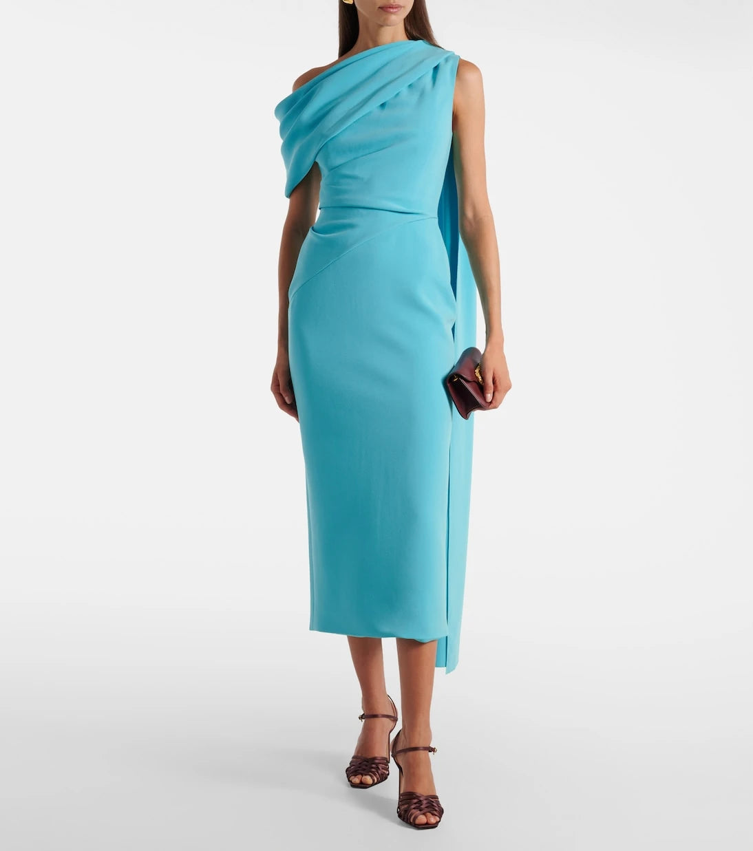 Roksanda - Maite caped crêpe midi dress