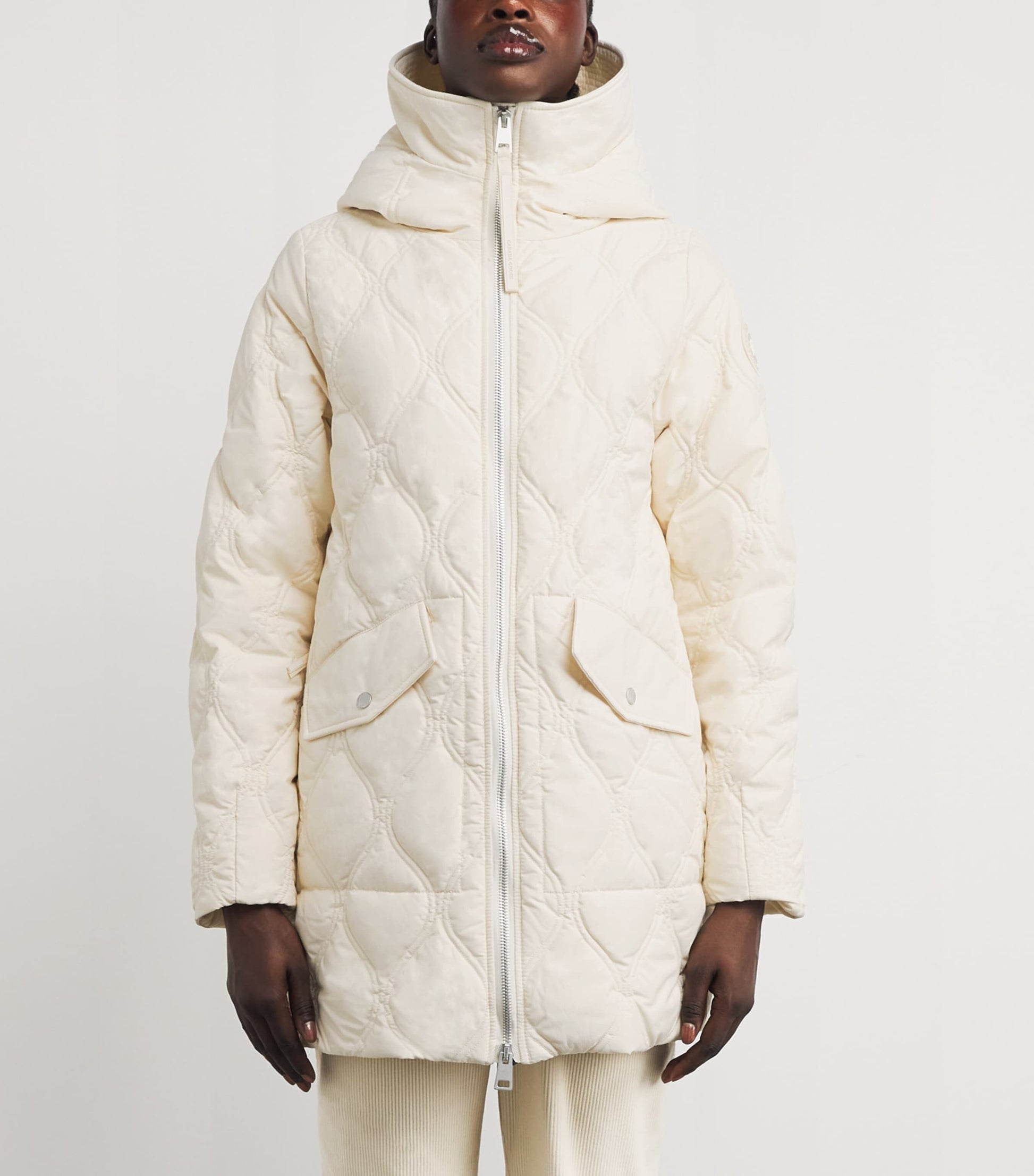 Canada Goose Ivory Quilted Alessia Coat