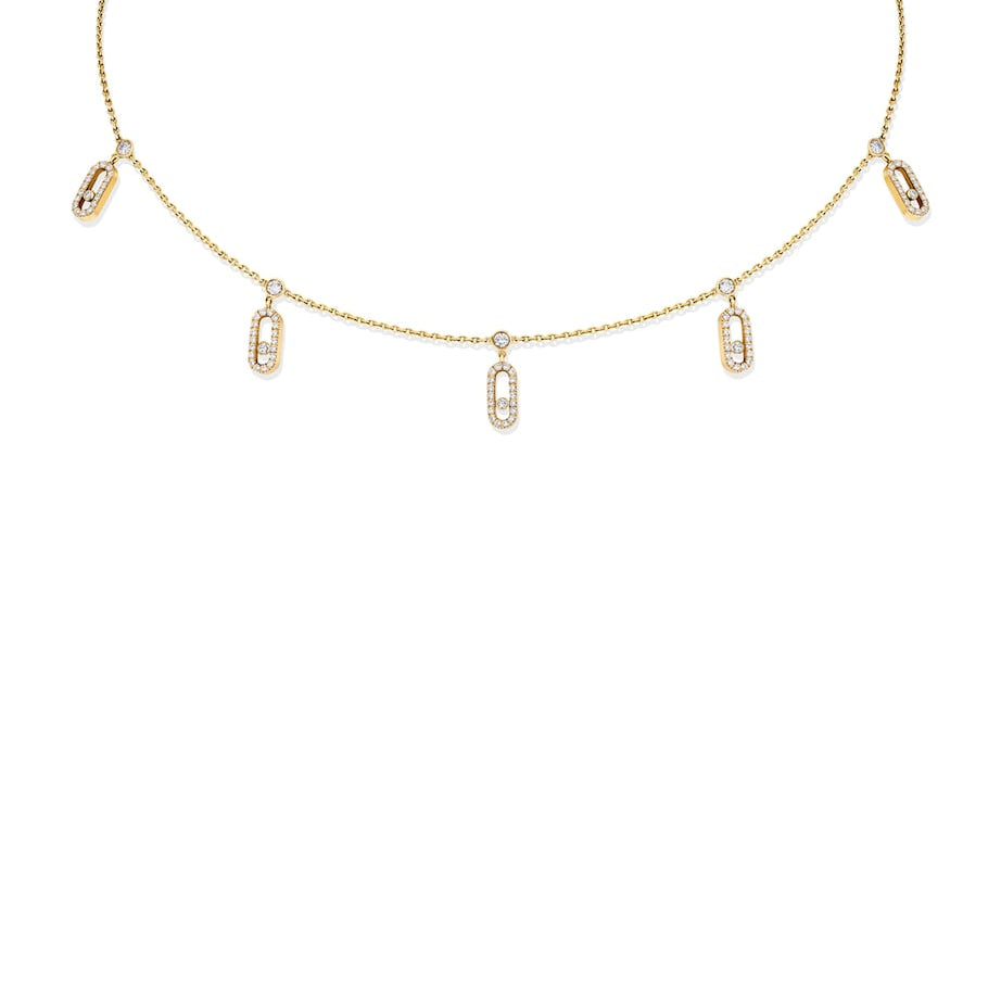 Yellow Gold and Diamond Move Uno Necklace