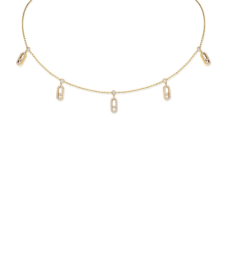 Yellow Gold and Diamond Move Uno Necklace