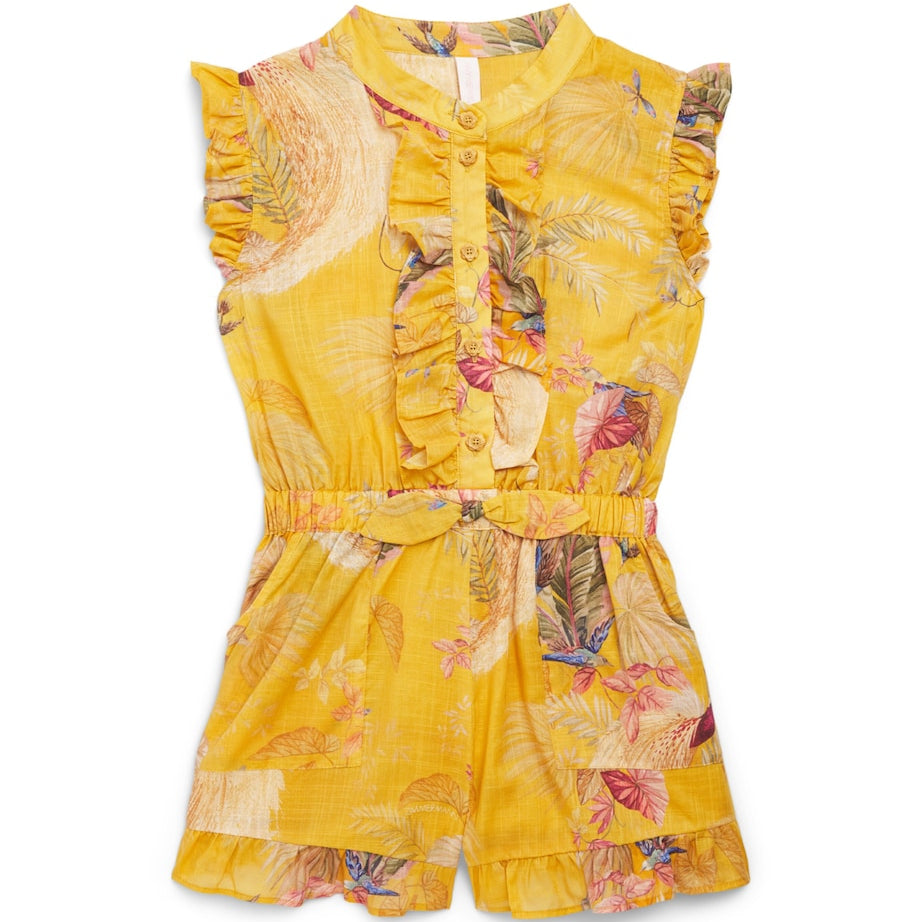 Zimmermann Kids Cotton Rhiannon Frill Playsuit (2-12 Years)