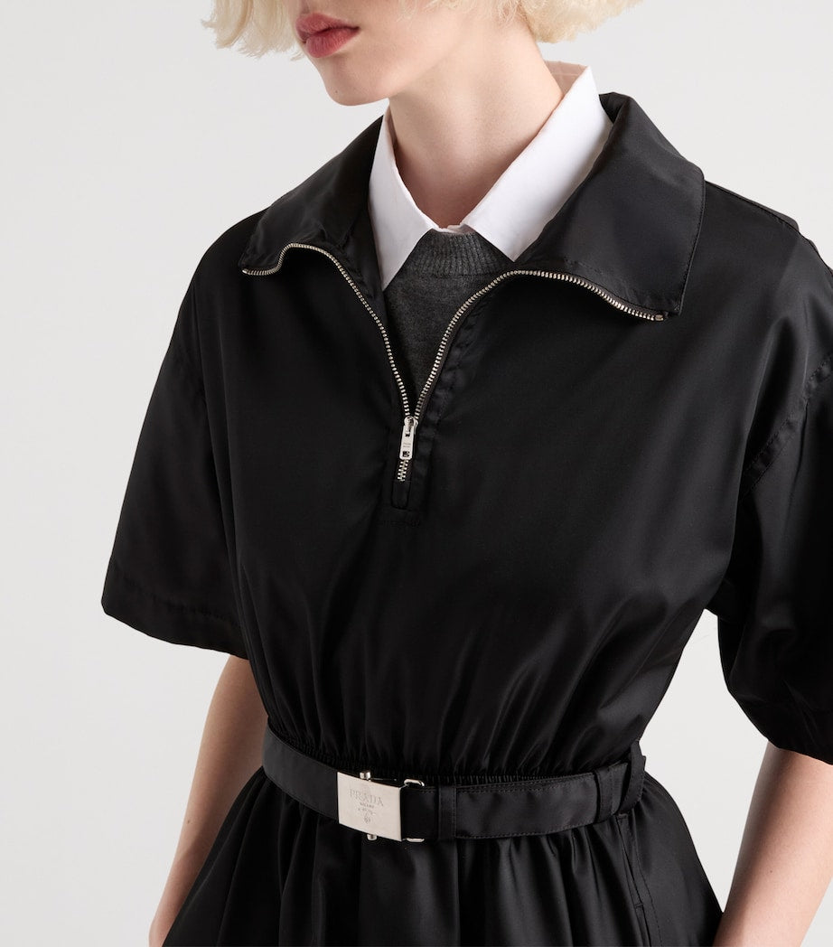 Prada Black Re-Nylon Midi Dress