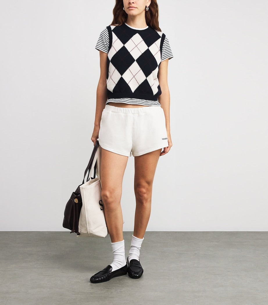 Ivory xSotheby’s Cotton Embroidered Sweatshorts