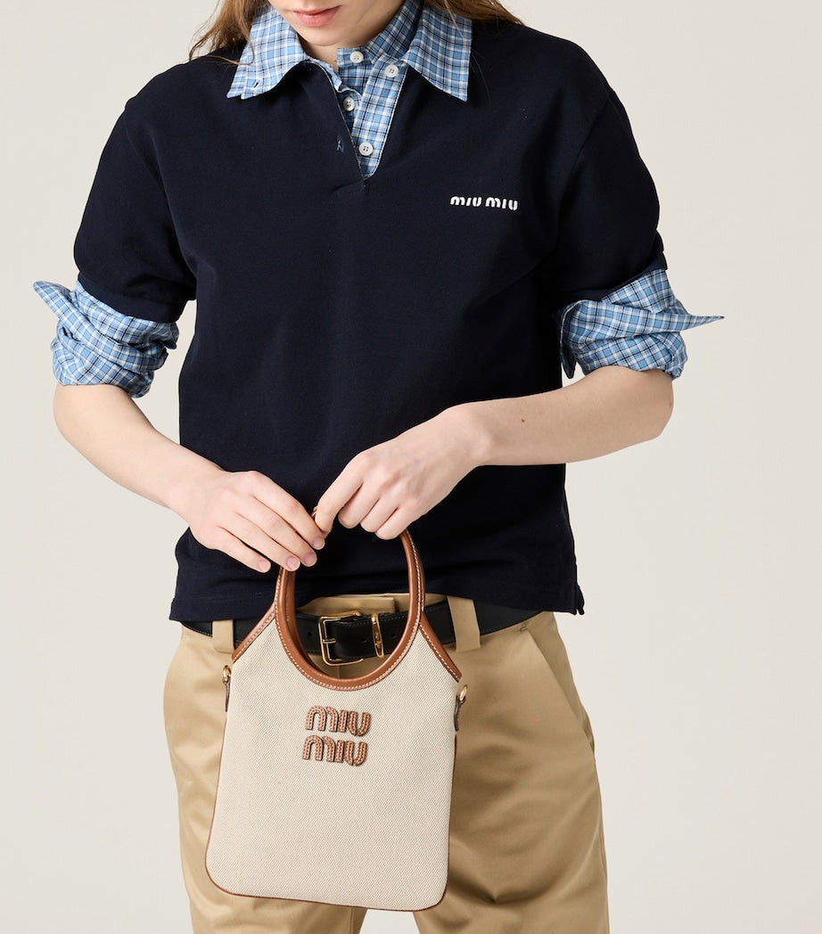 Neutral Canvas-Leather Ivy Tote Bag