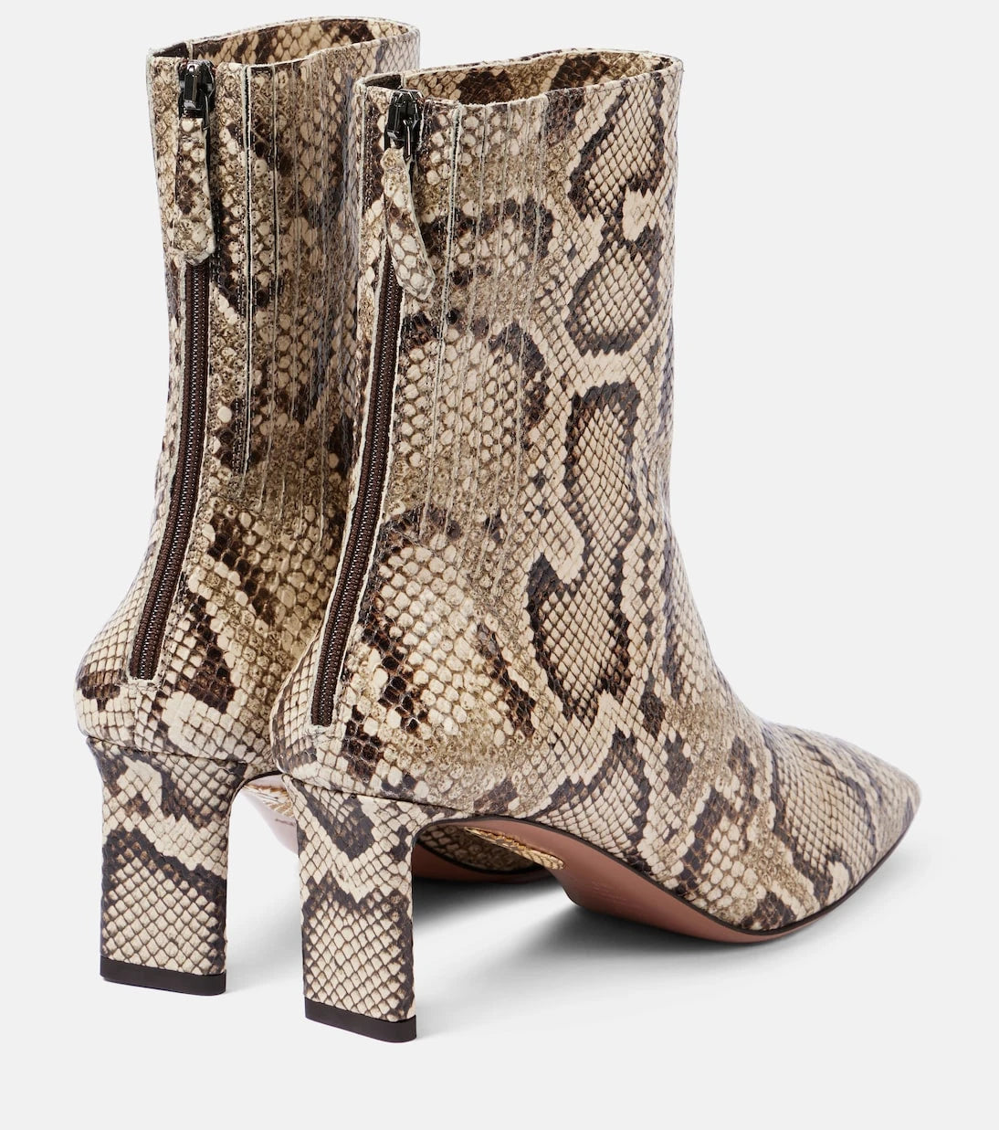 Aquazzura - Blade snake-effect leather ankle boots