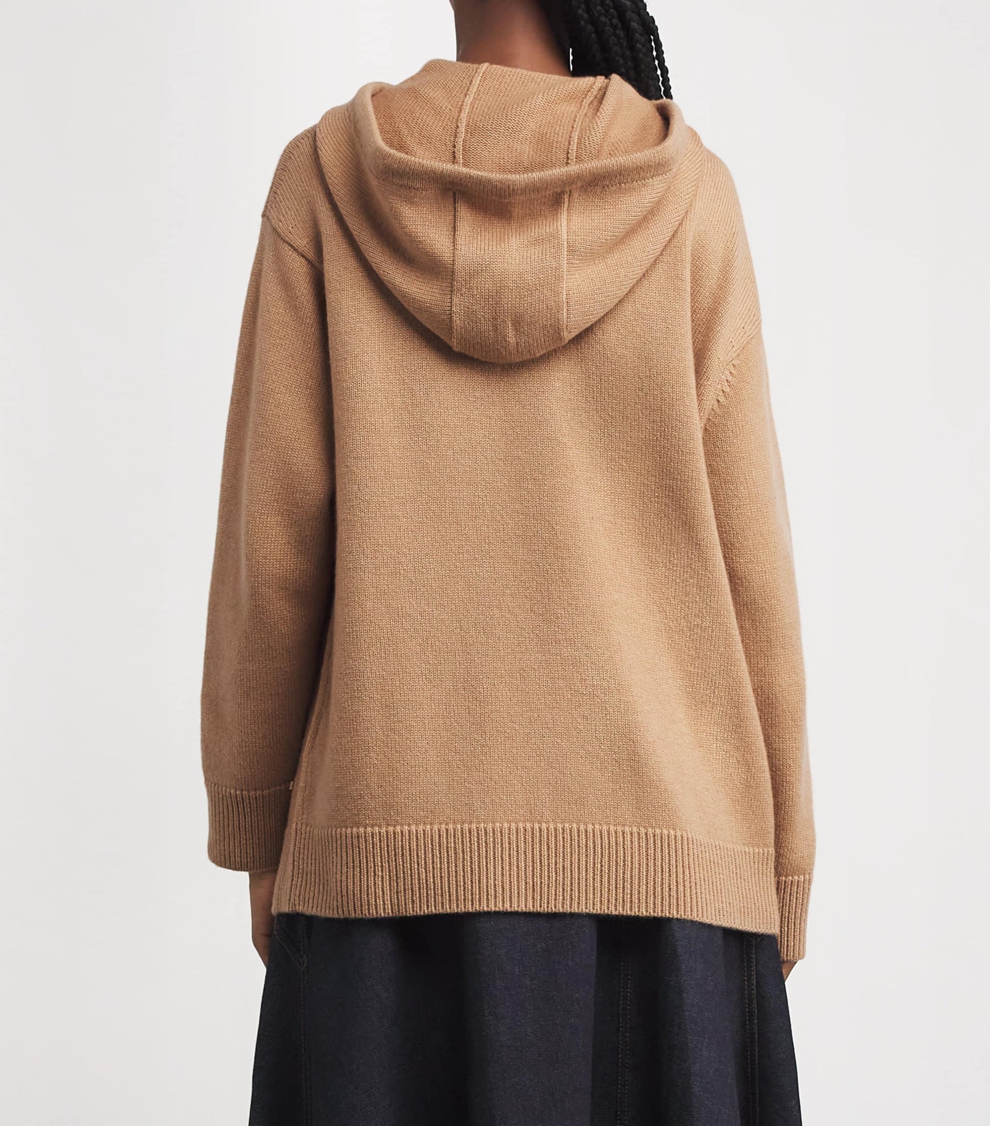 Max Mara Beige Wool-Cashmere Hoodie