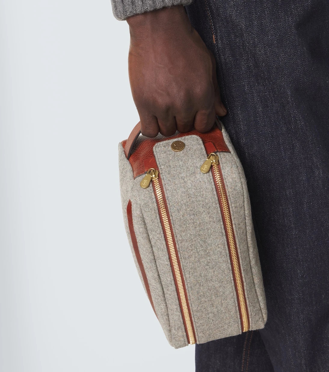Brunello Cucinelli - Leather-trimmed toiletry bag