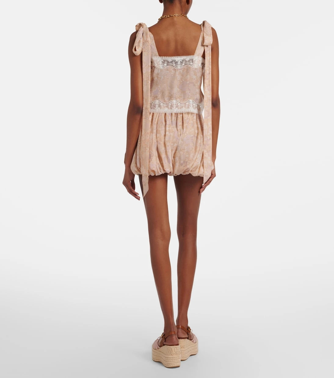 Chloé - Floral pleated silk charmeuse shorts
