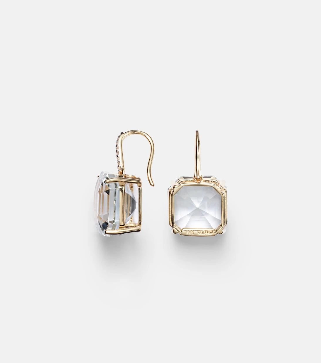 Mateo - 14kt gold earrings with quartz and diamonds