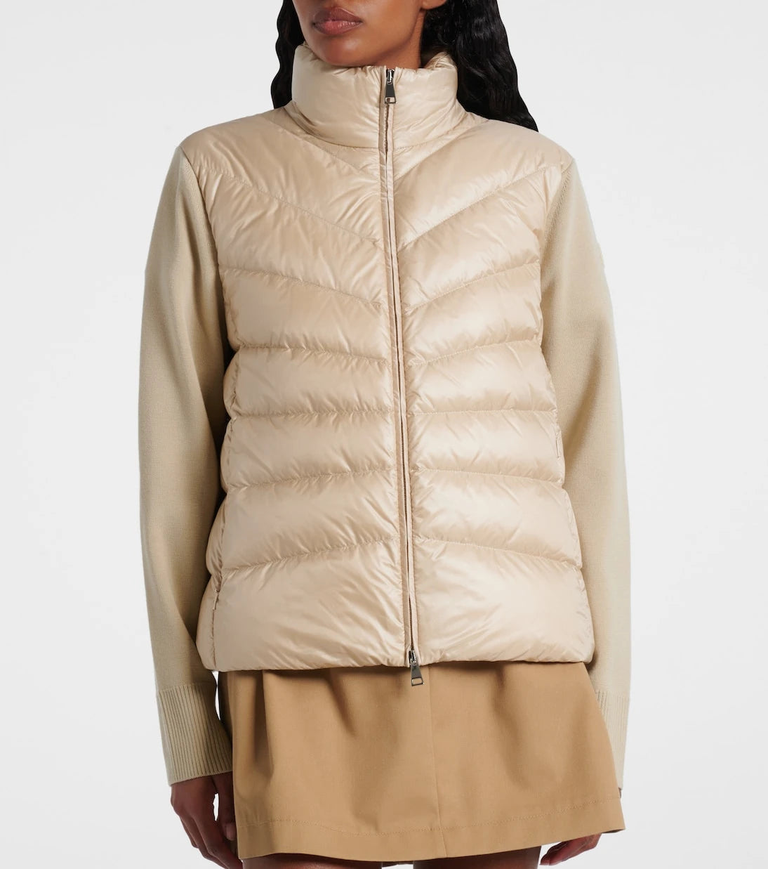 Moncler - Down-paneled virgin wool cardigan