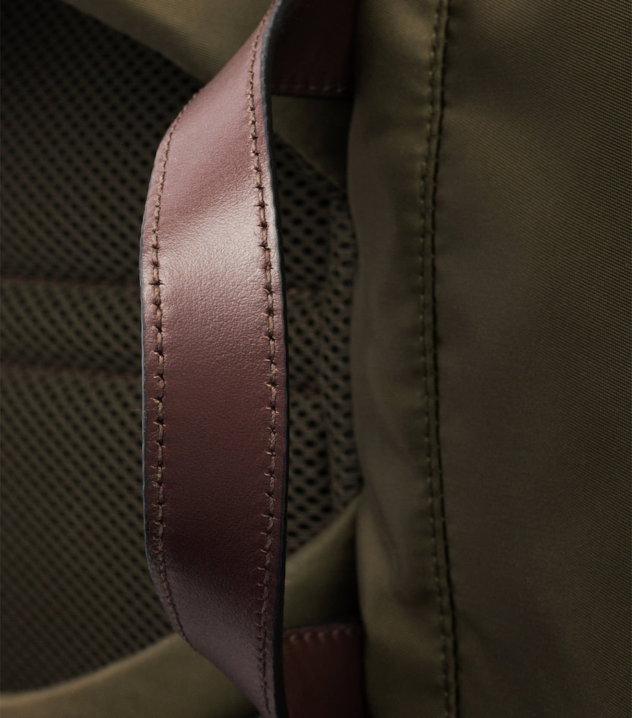 Re-Nylon and Leather Backpack