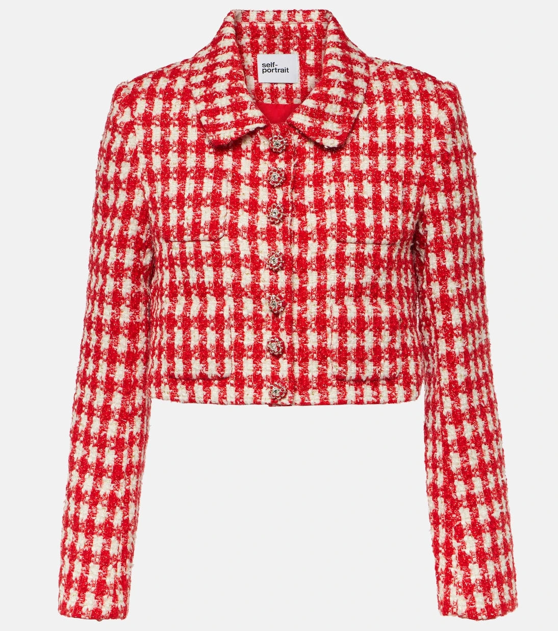 Self-Portrait - Houndstooth bouclé jacket