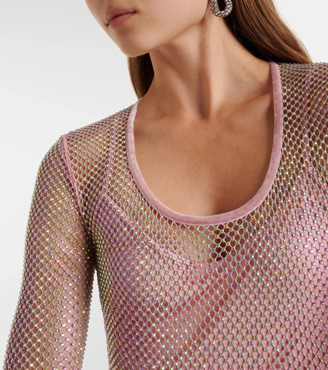Sportmax - Embellished mesh gown
