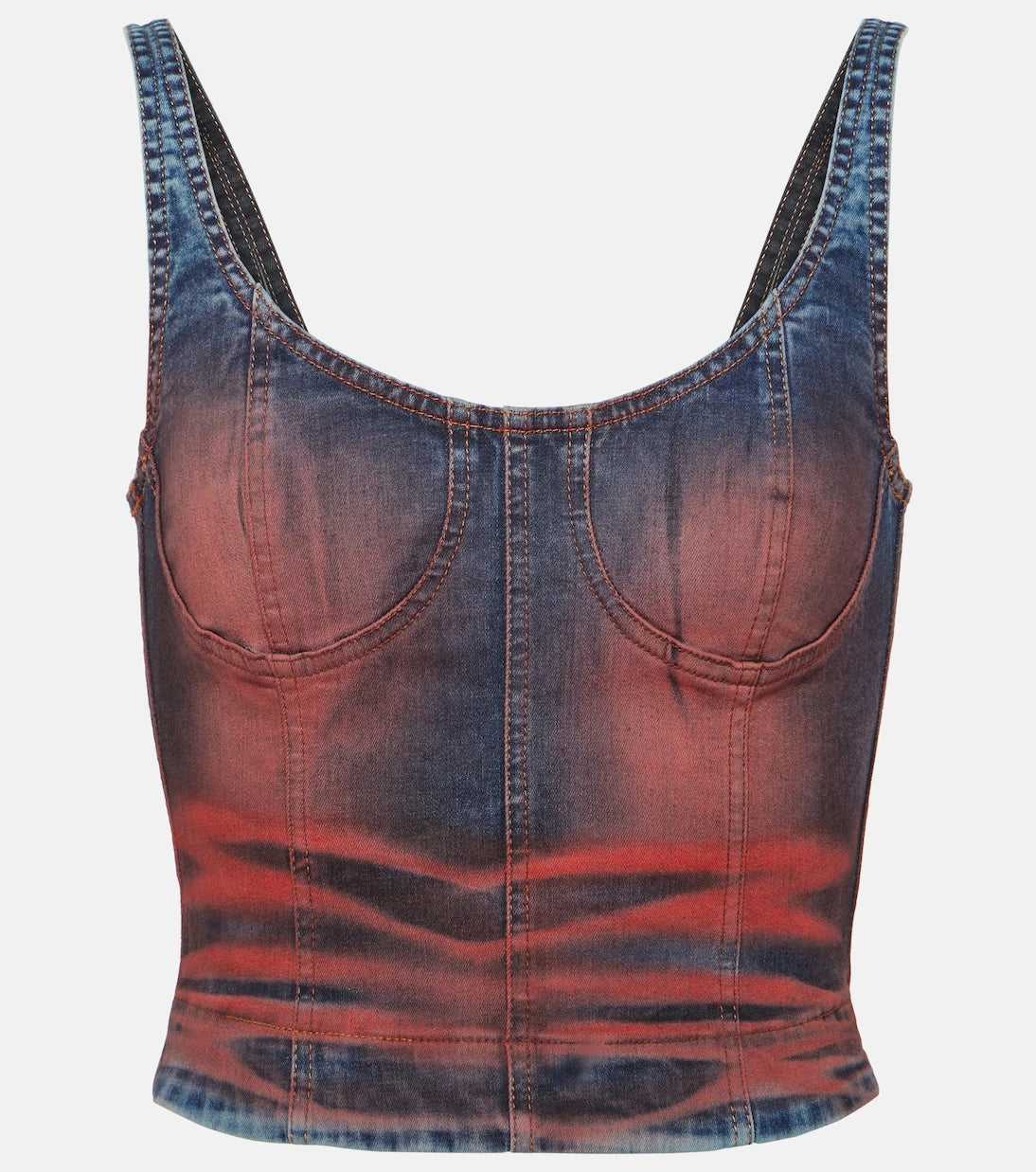 KNWLS - Harley printed denim crop top