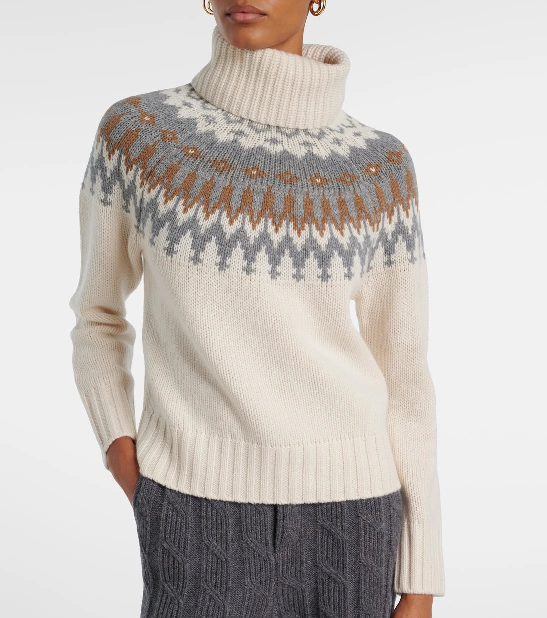 Bogner - Ingrid jacquard cashmere turtleneck sweater