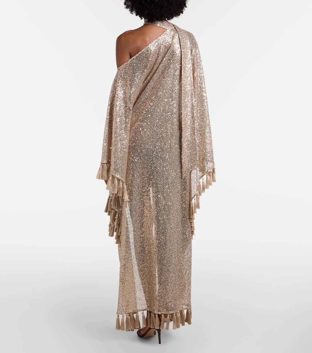 Taller Marmo - Trebbia asymmetric sequined mesh kaftan