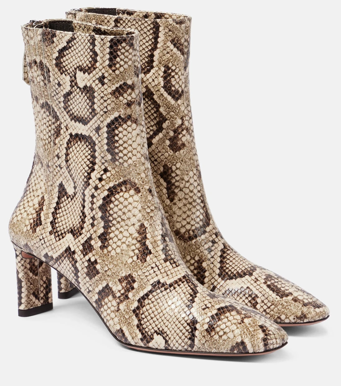 Aquazzura - Blade snake-effect leather ankle boots