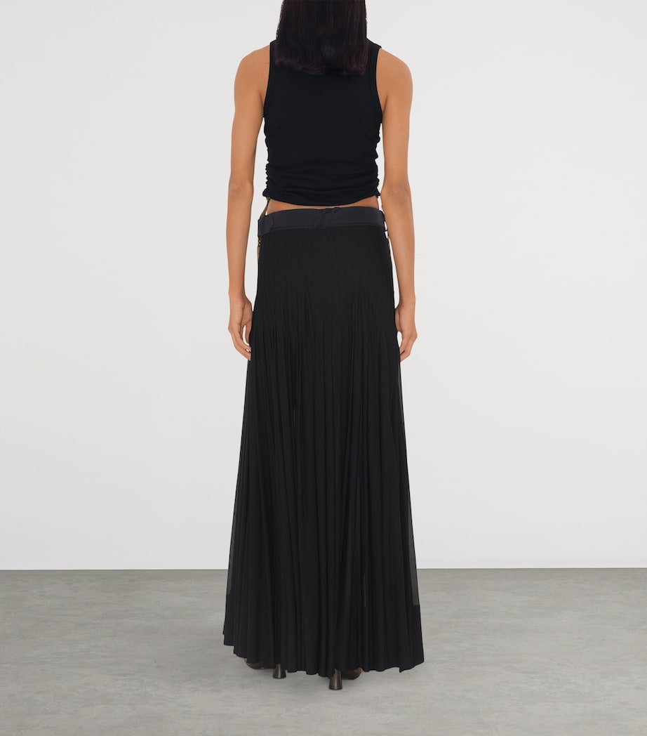 Burberry Black Pleated Maxi Skirt