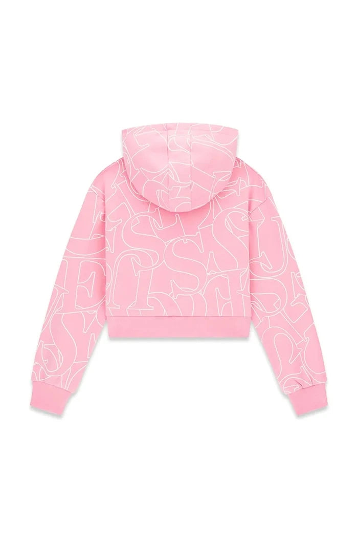 Guess çocuklar için pamuklu kapüşonlu sweatshirt