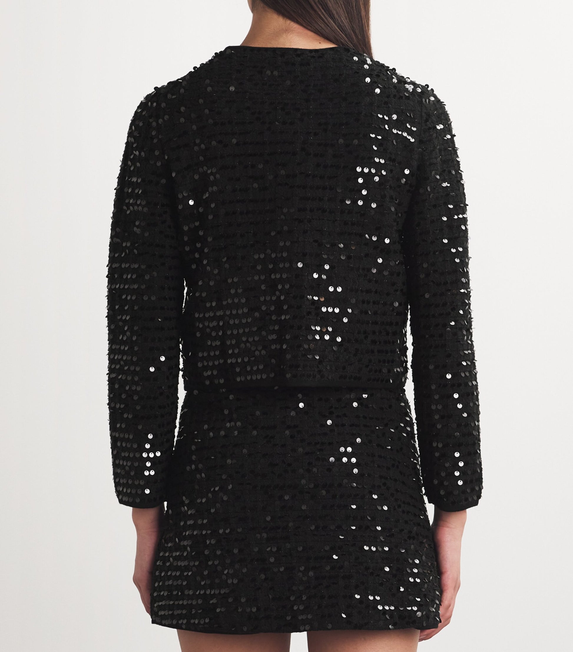 Sequinned Cardigan BLACK