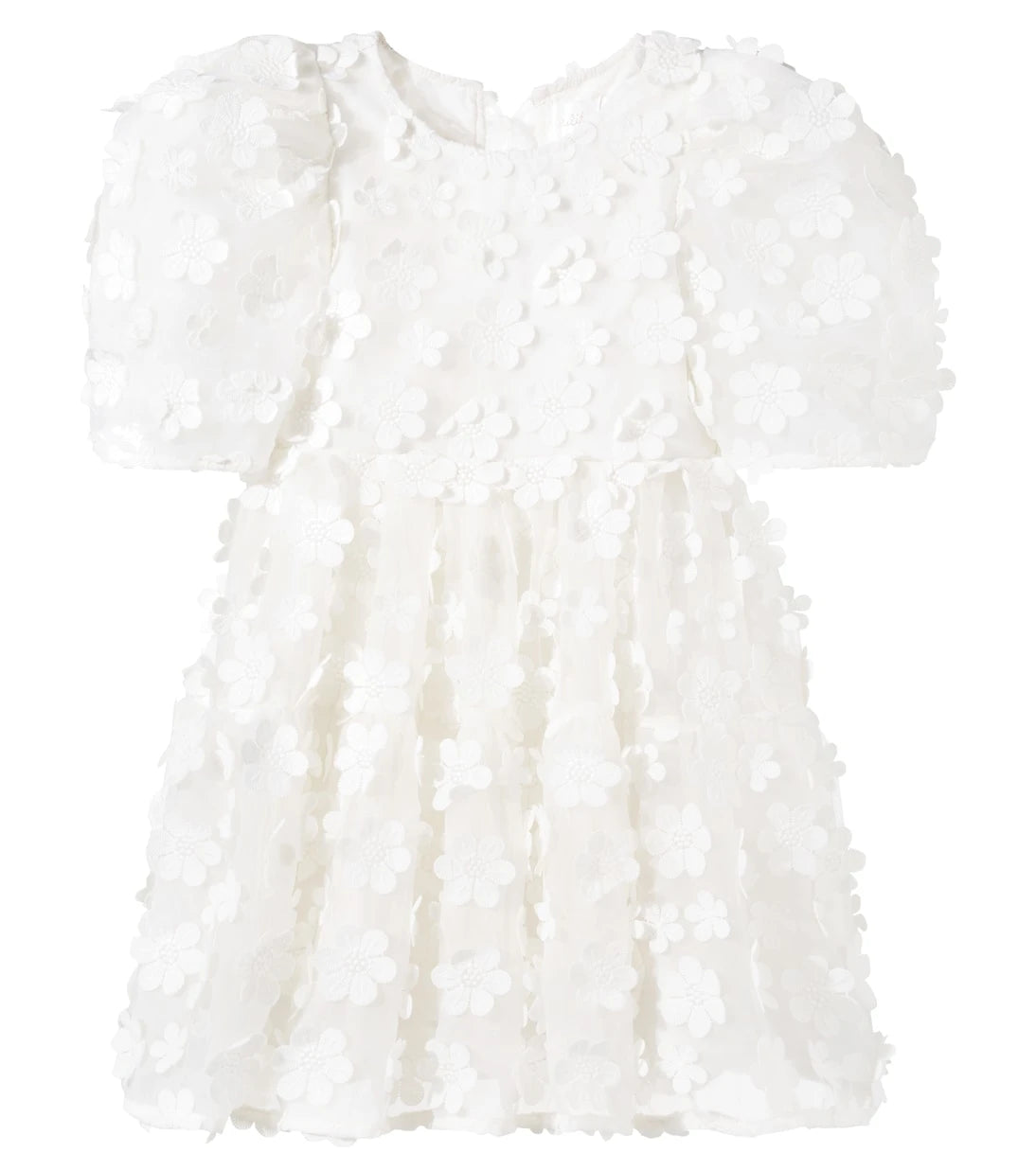 Petite Amalie - Floral puff-sleeve organza dress