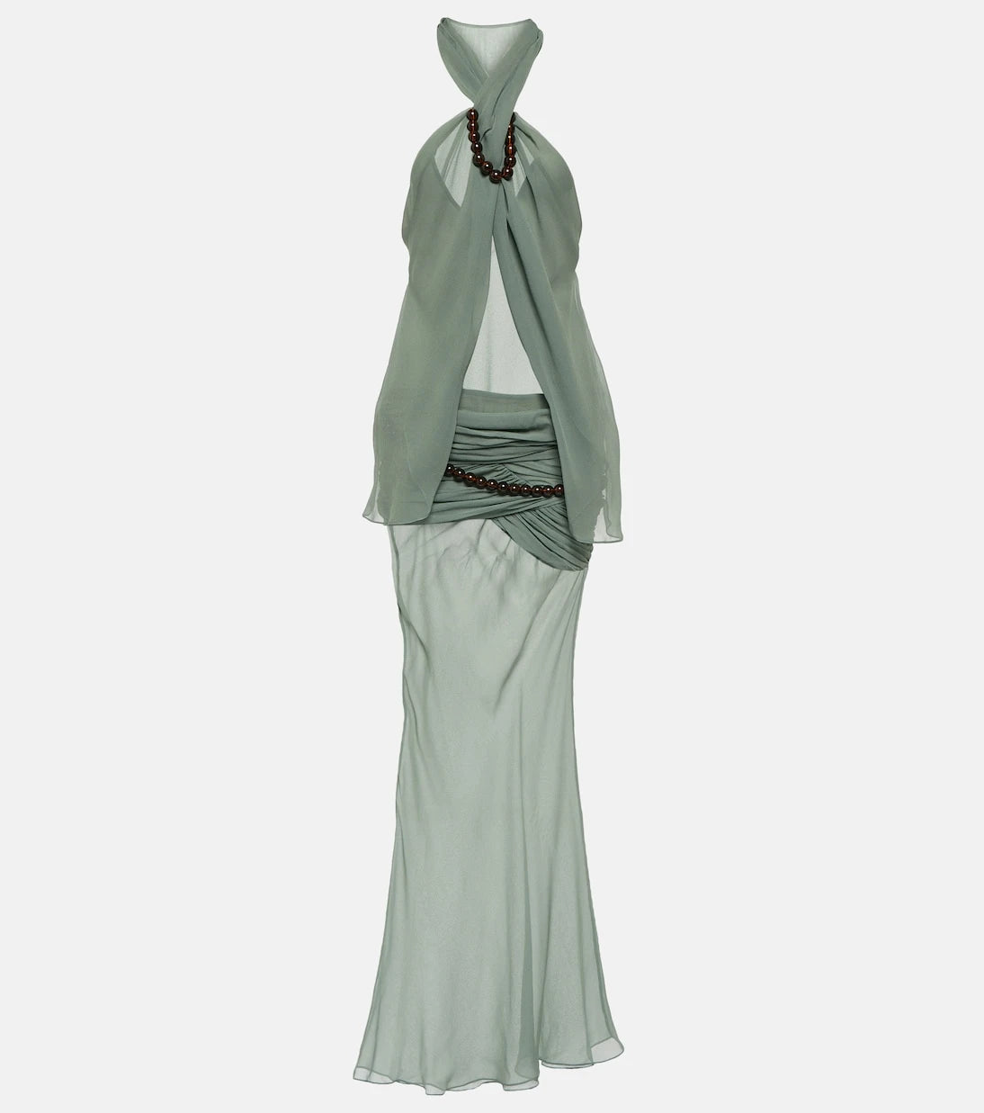 Christopher Esber - Beaded draped silk maxi dress