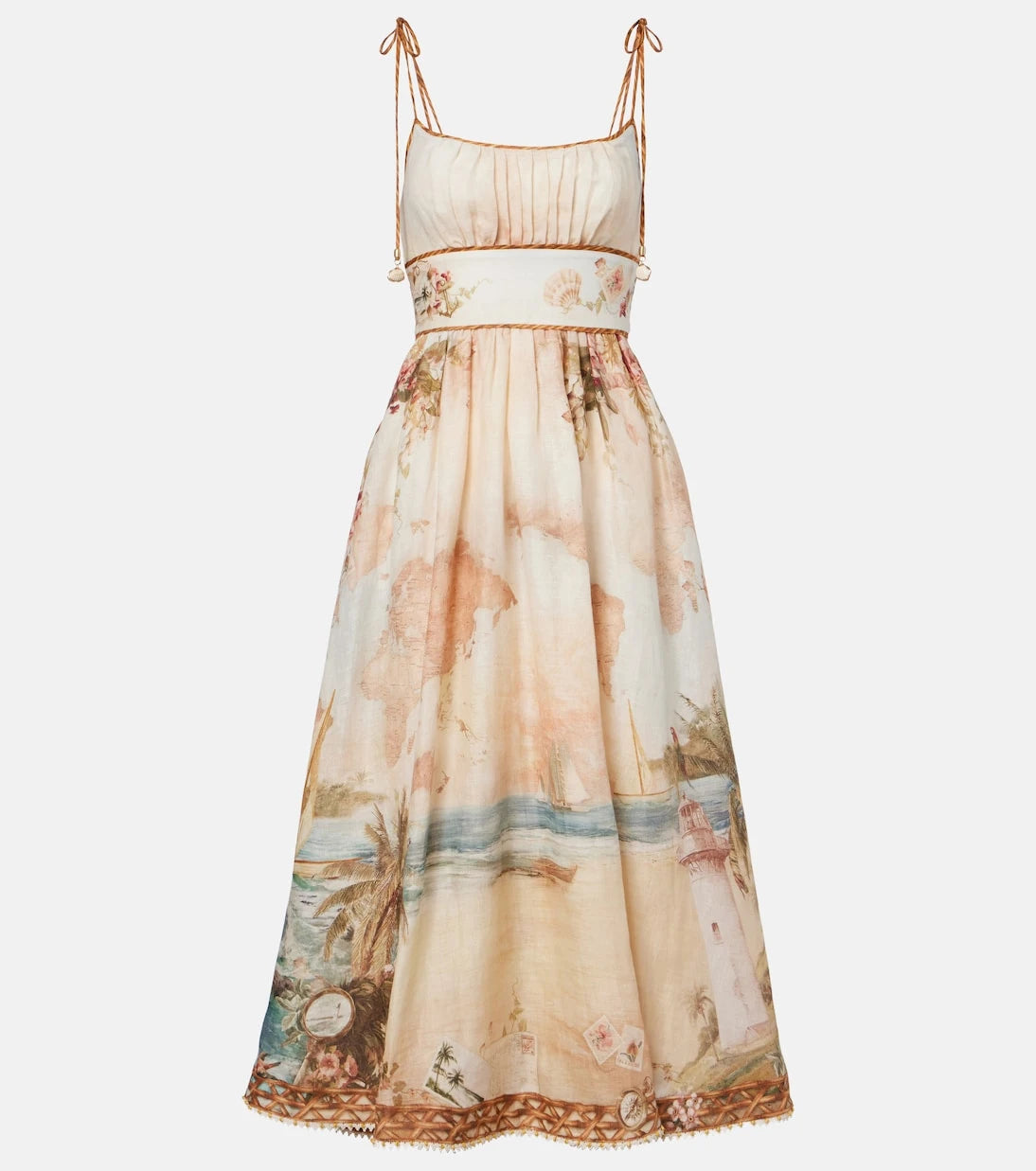 Zimmermann - Mahon printed linen midi dress