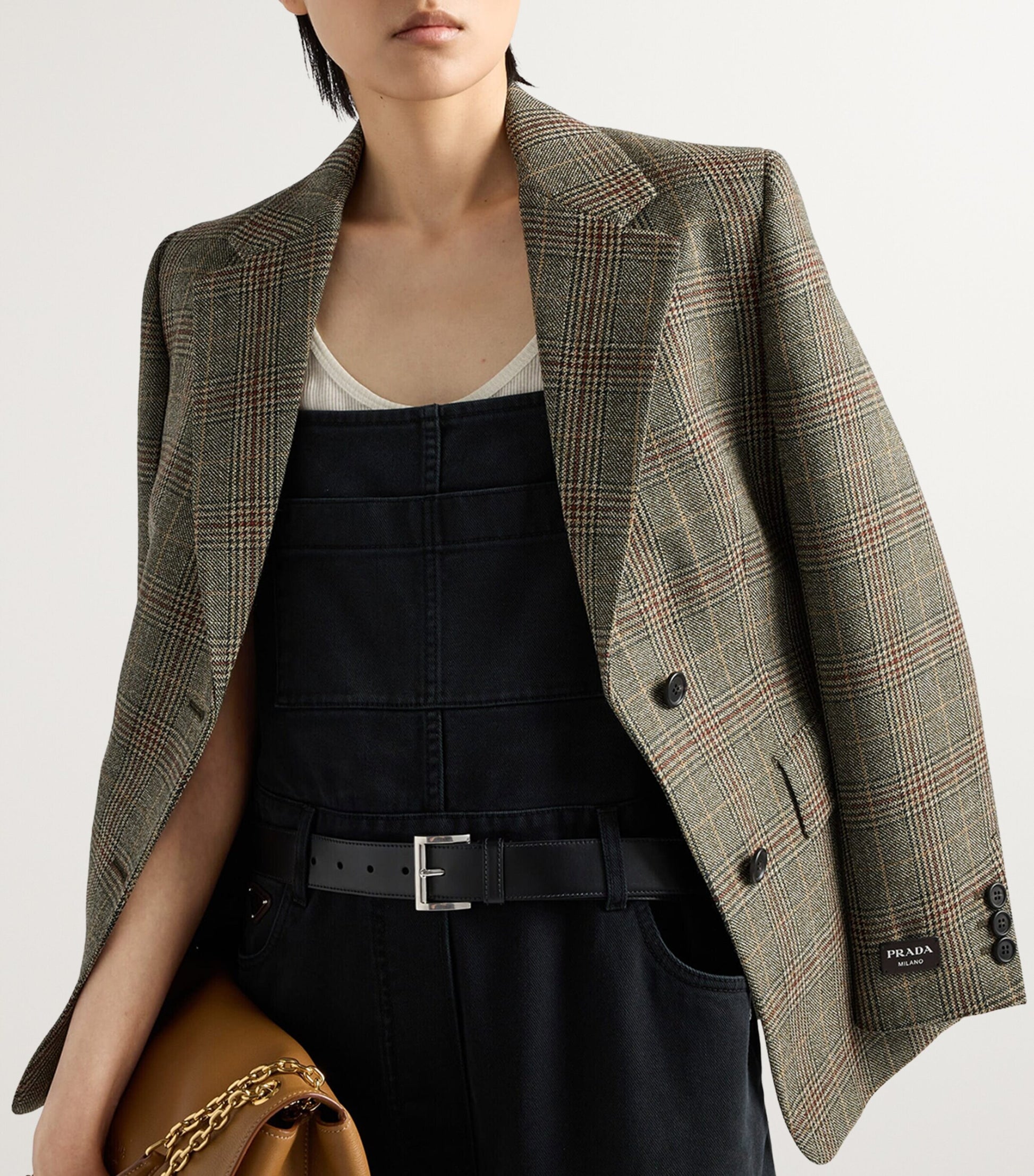 Prada Black Denim Dungarees