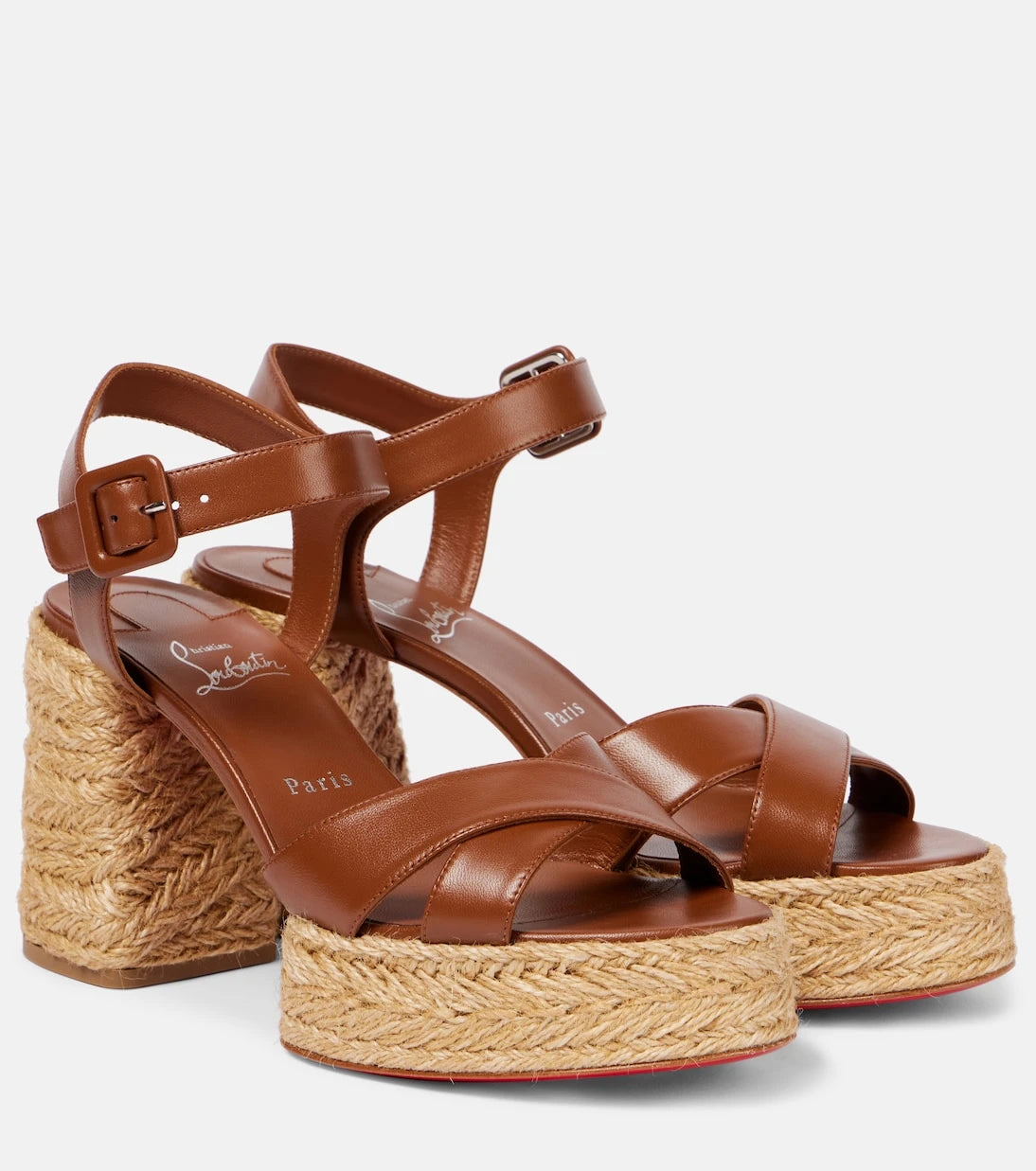 Christian Louboutin - Calakala 85 leather espadrille sandals