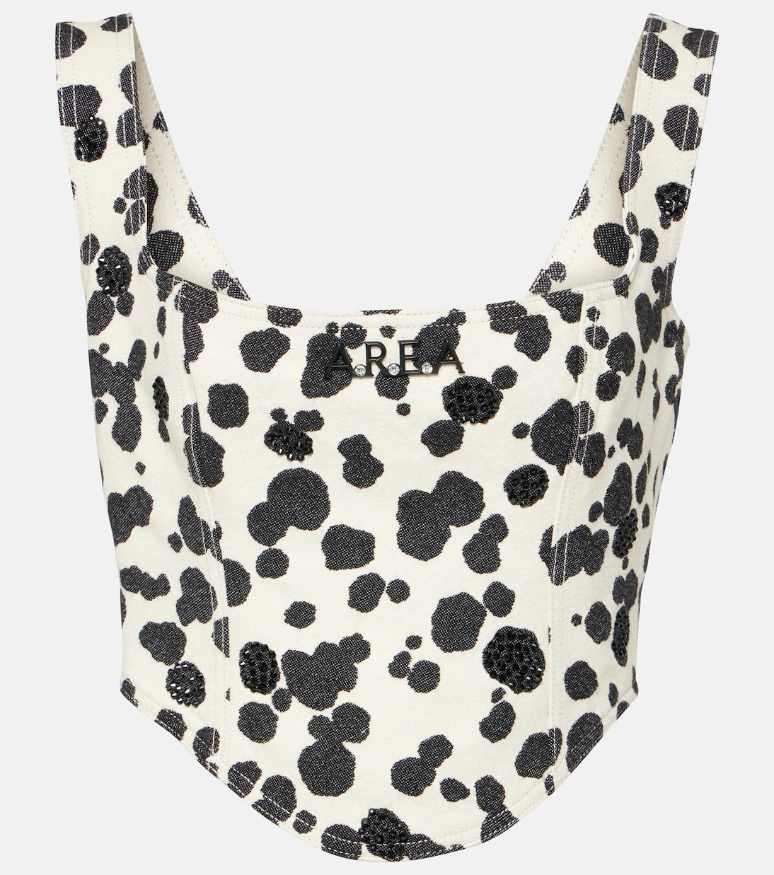 Area - Dalmatian embellished denim corset