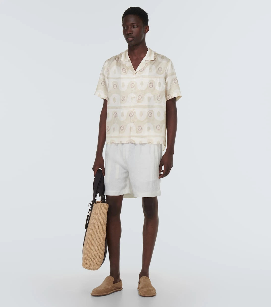 Commas - Printed silk and cotton shirt