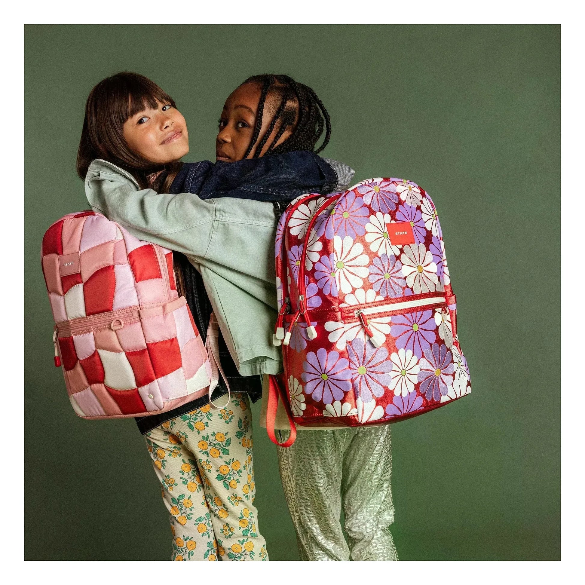 State Bags - Kane Two Pockets Ruby Floral Backpack | Coral