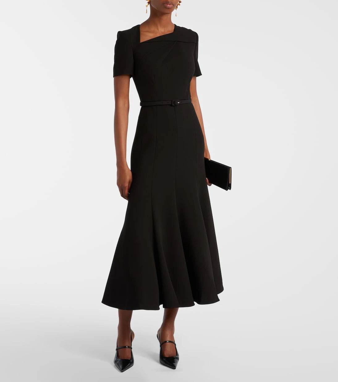 Roland Mouret - Belted crêpe midi dress