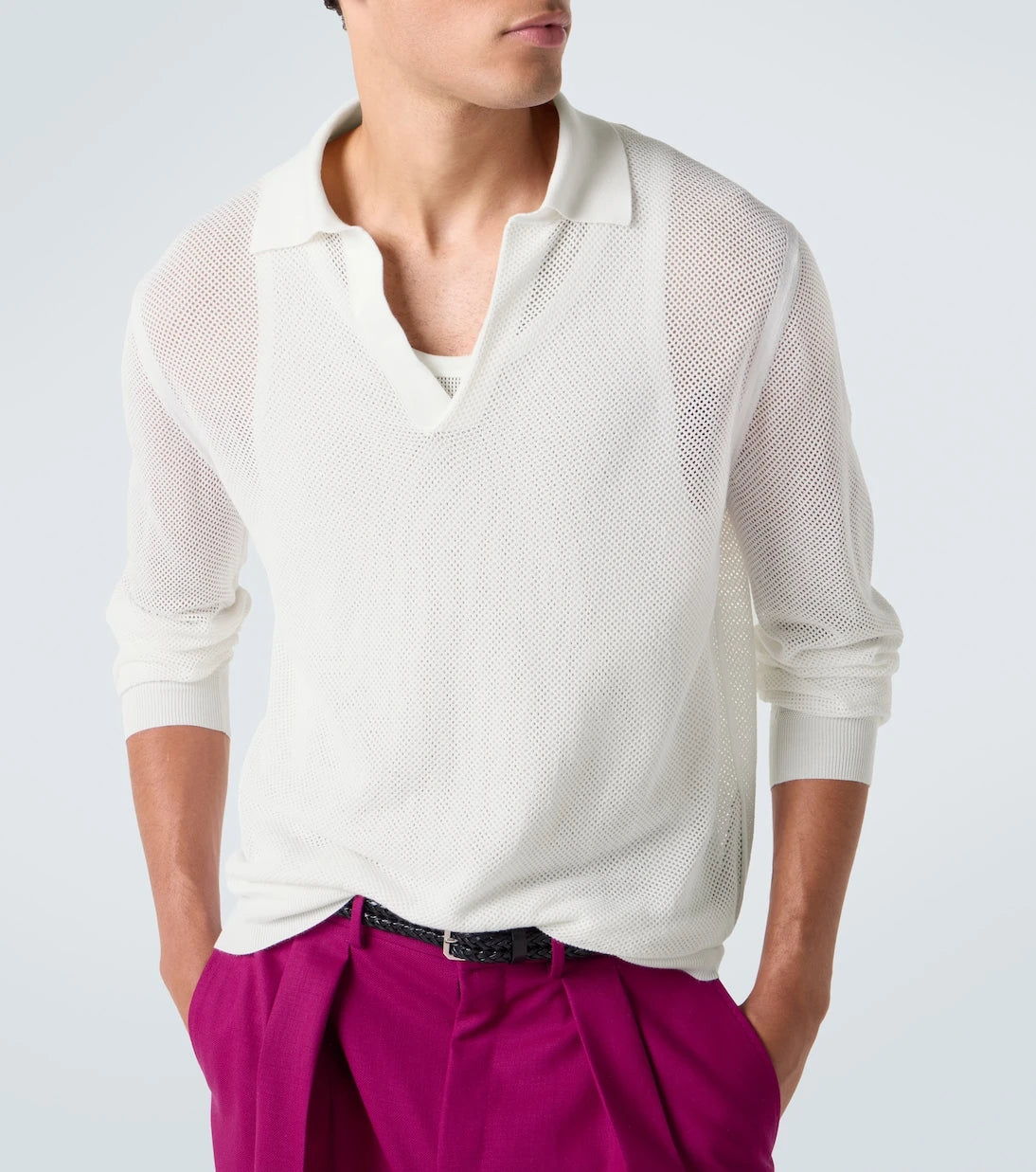 Tom Ford - Semi-sheer cotton polo sweater