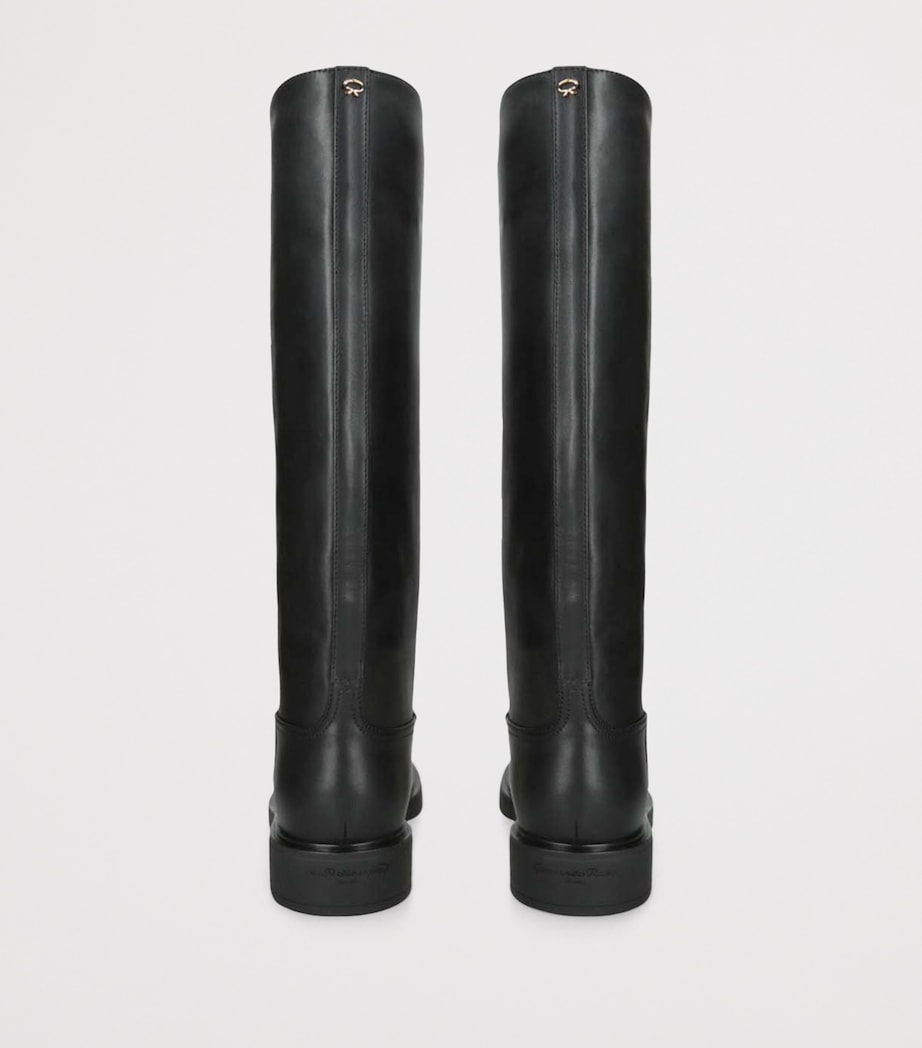 Gianvito Rossi Black Leather Ascott Knee-High Boots