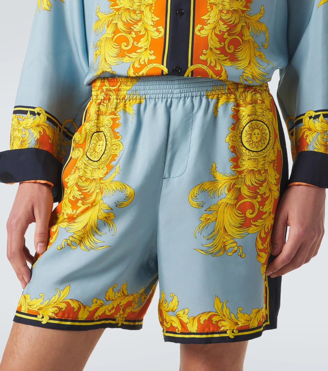 Versace - Printed silk shorts