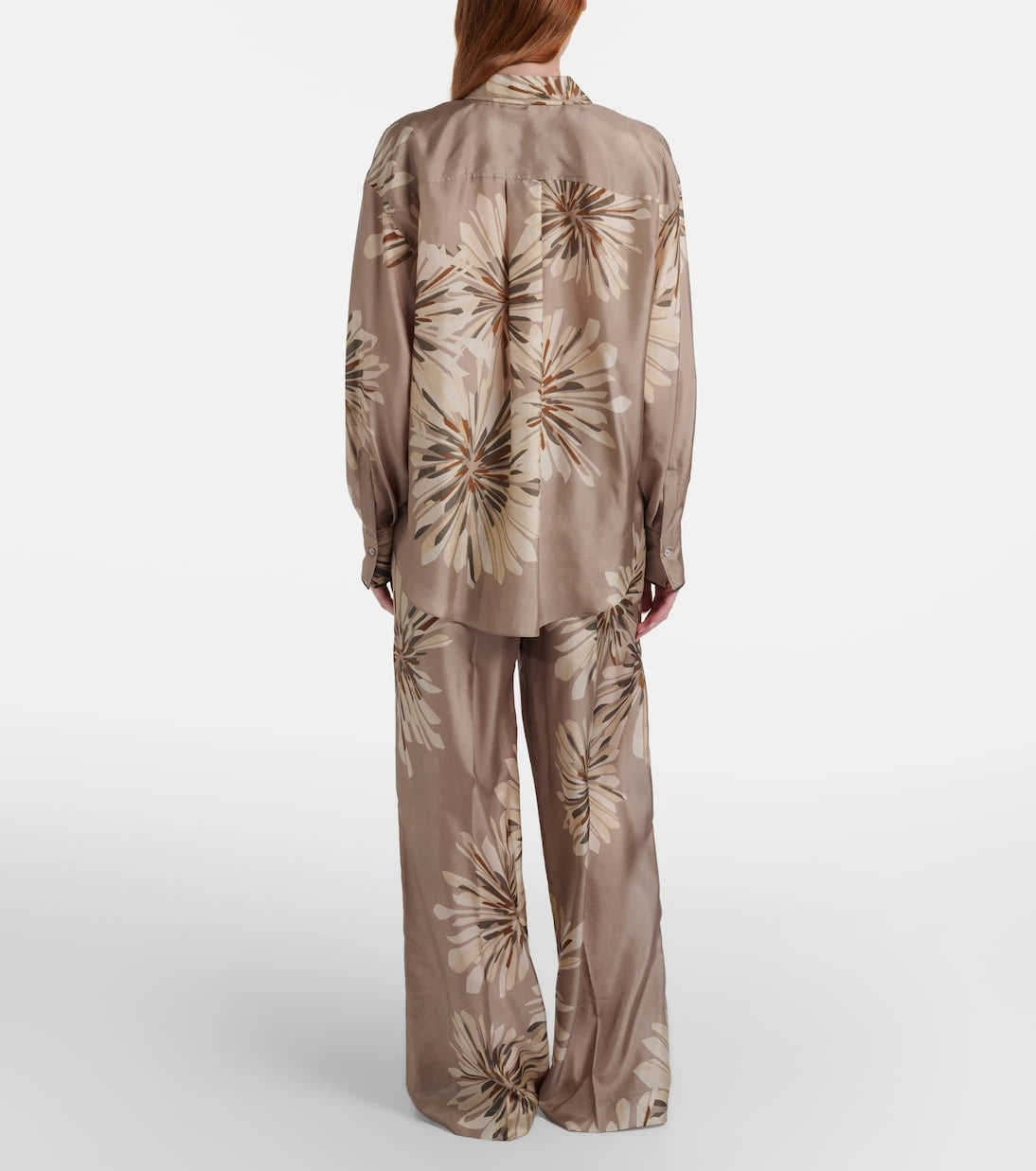 Brunello Cucinelli - Floral silk pongee wide-leg pants
