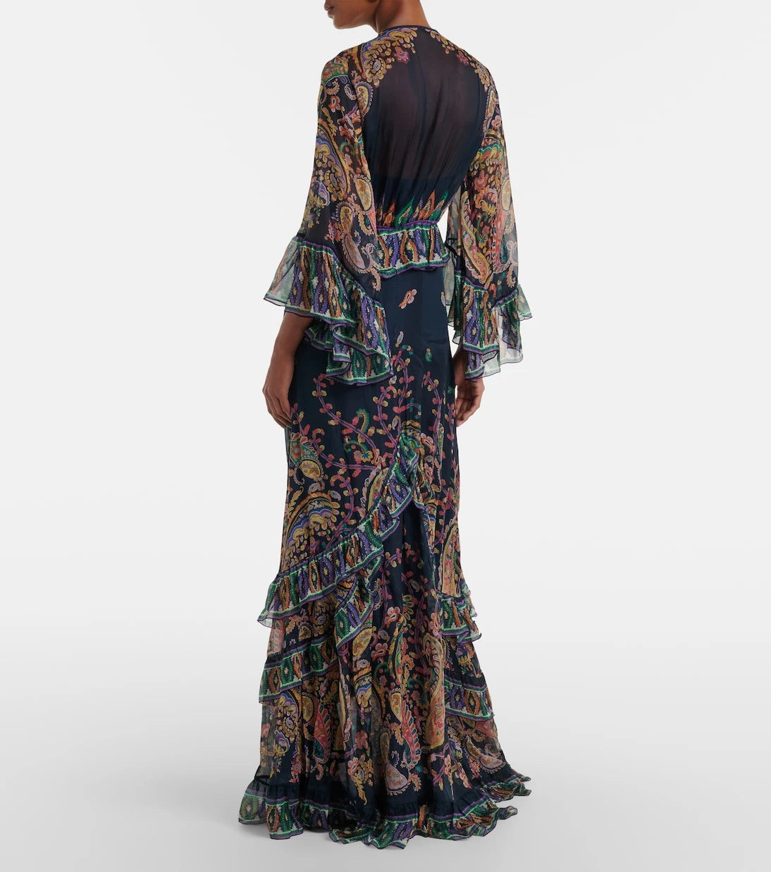 Etro - Paisley tiered silk chiffon gown