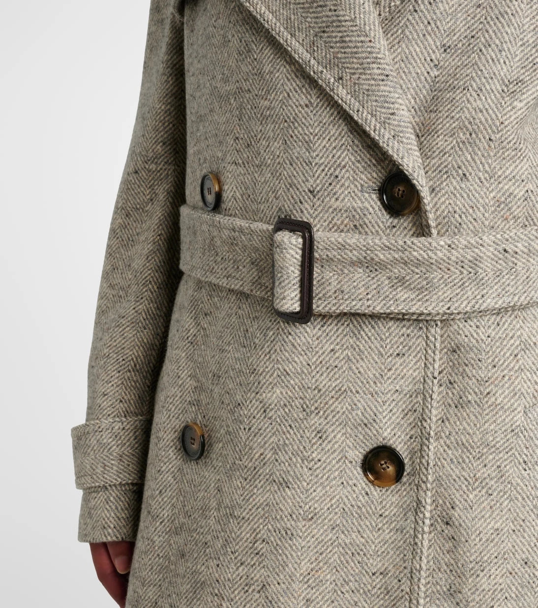 Stella McCartney - Herringbone wool and silk trench coat