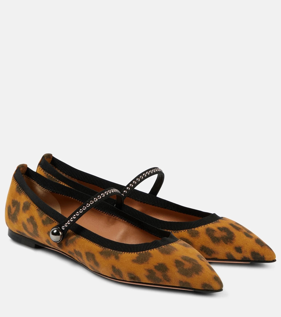 Aquazzura - Romy leopard-print suede ballet flats