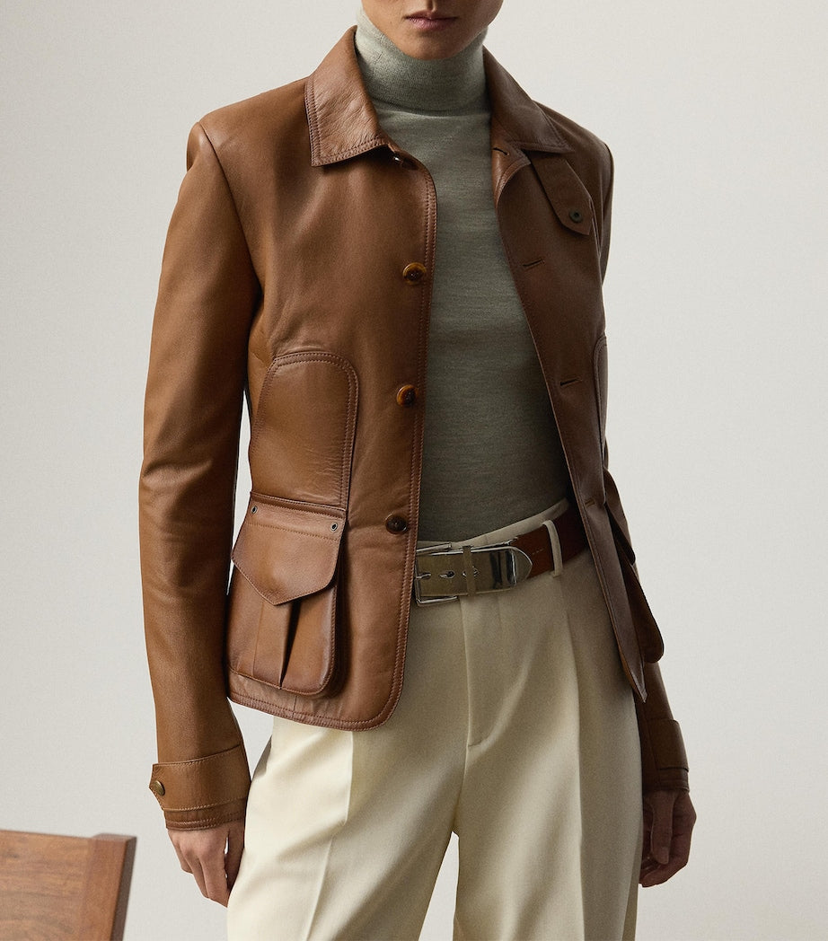 Ralph Lauren Collection Beige Lambskin Naylor Jacket