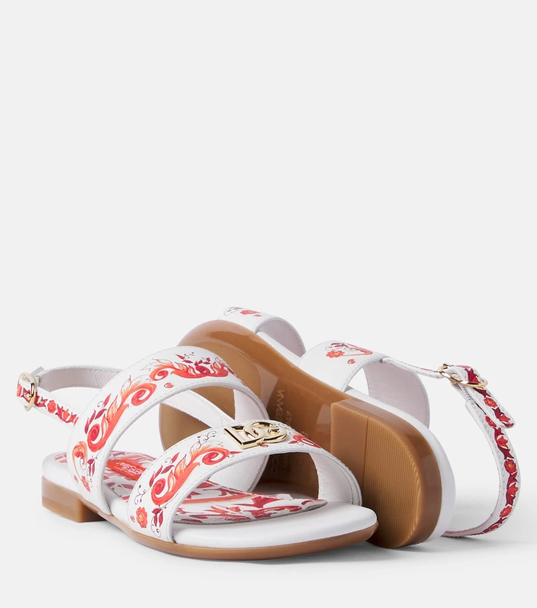Dolce&Gabbana Kids - Majolica leather sandals