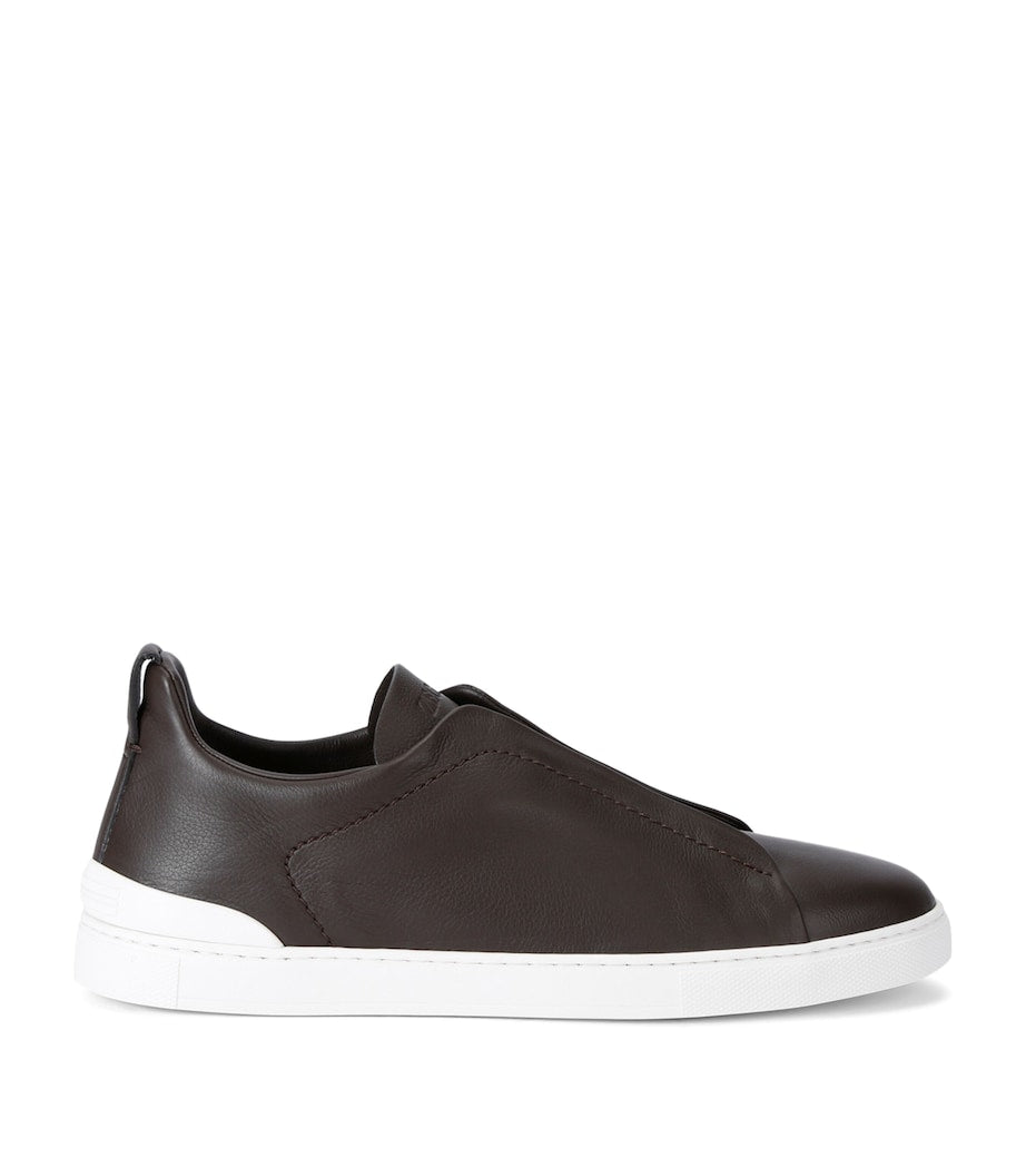 Zegna Leather Triple Stitch SECONDSKIN Sneakers