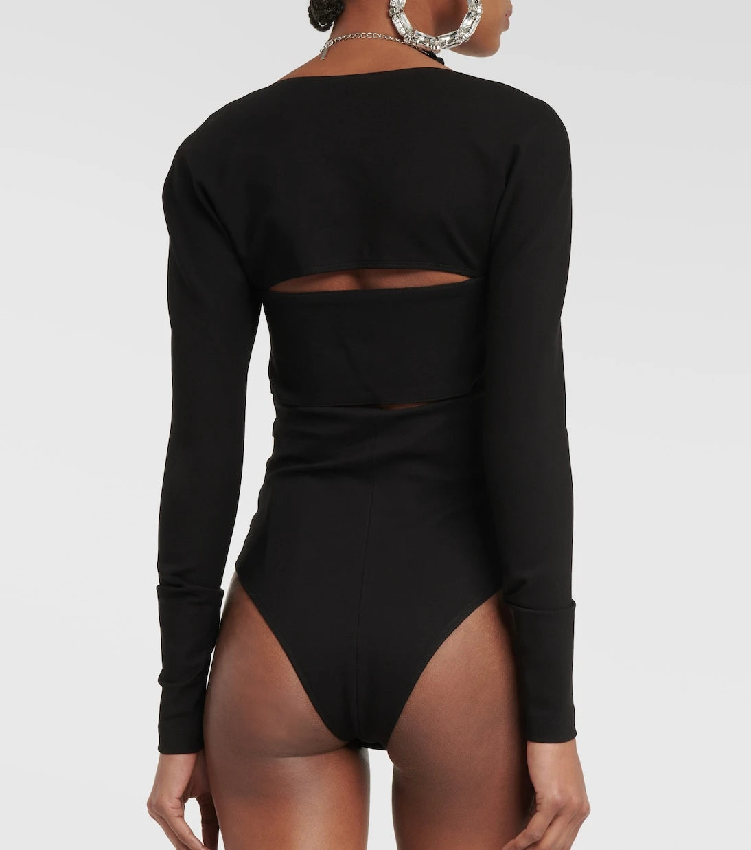 Area - Chain-link crystal-embellished jersey bodysuit